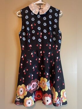 The Moon Floral Sleeveless Floral A Line Dress